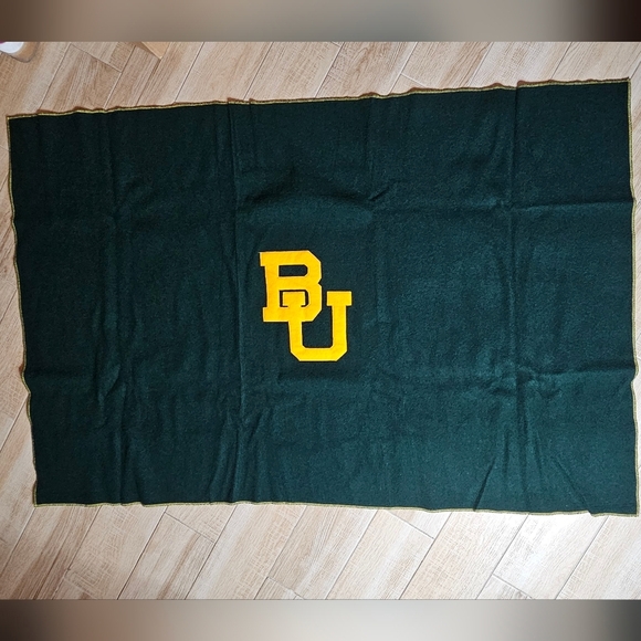 Vintage Baylor University Wool Blend Throw Blanket 61x39”  EUC - Picture 2 of 2